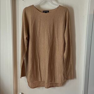 INC Light Weight Camel Tan Long Sleeve Tunic Sweeter Large